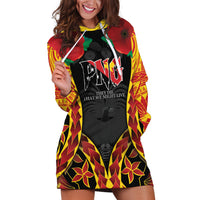 Personalised Papua New Guinea Remembrance Day Hoodie Dress LT9 Red - Polynesian Pride
