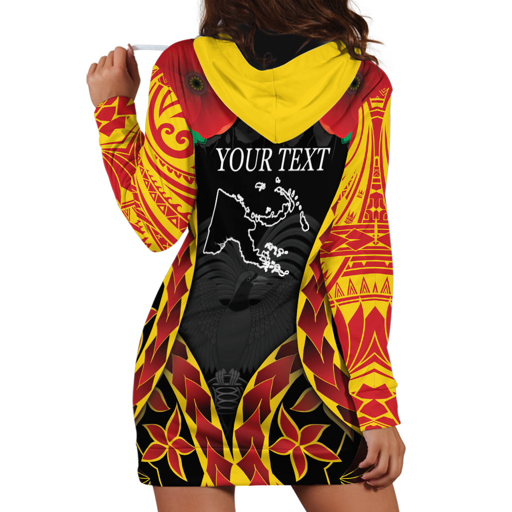 Personalised Papua New Guinea Remembrance Day Hoodie Dress LT9 - Polynesian Pride