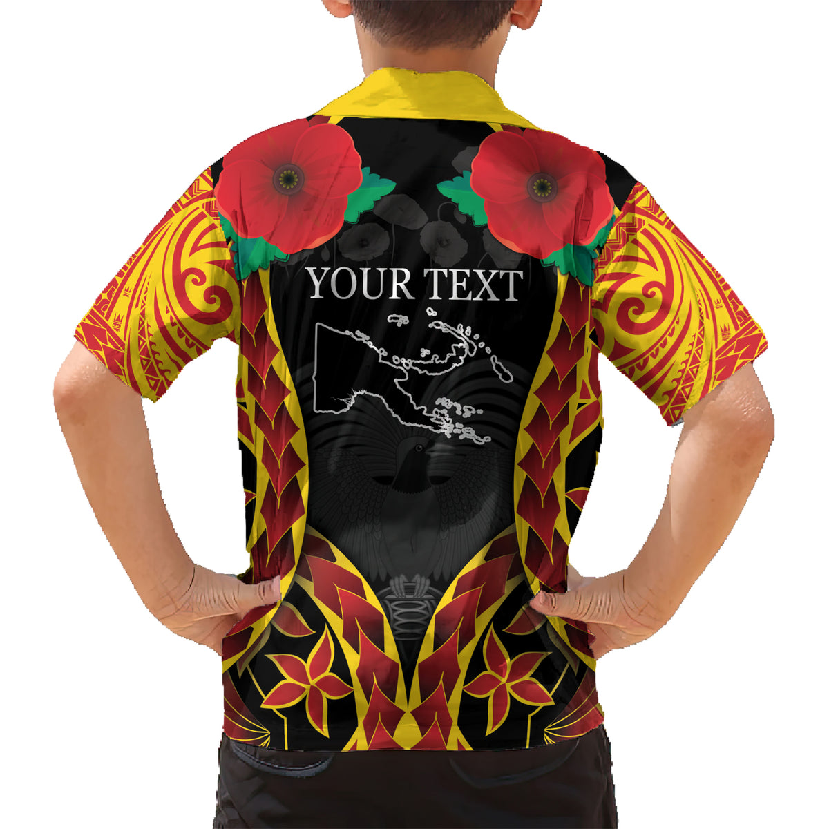 Personalised Papua New Guinea Remembrance Day Kid Hawaiian Shirt
