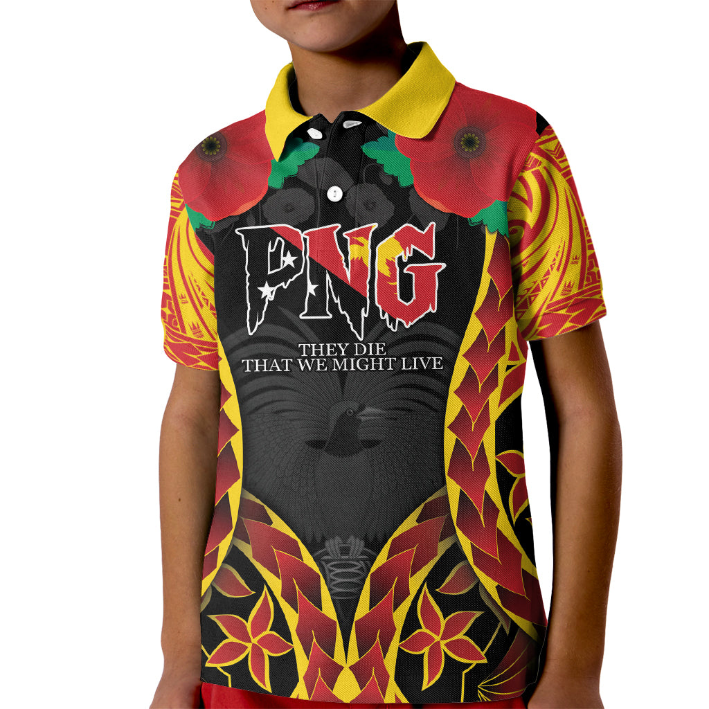 Personalised Papua New Guinea Remembrance Day Kid Polo Shirt