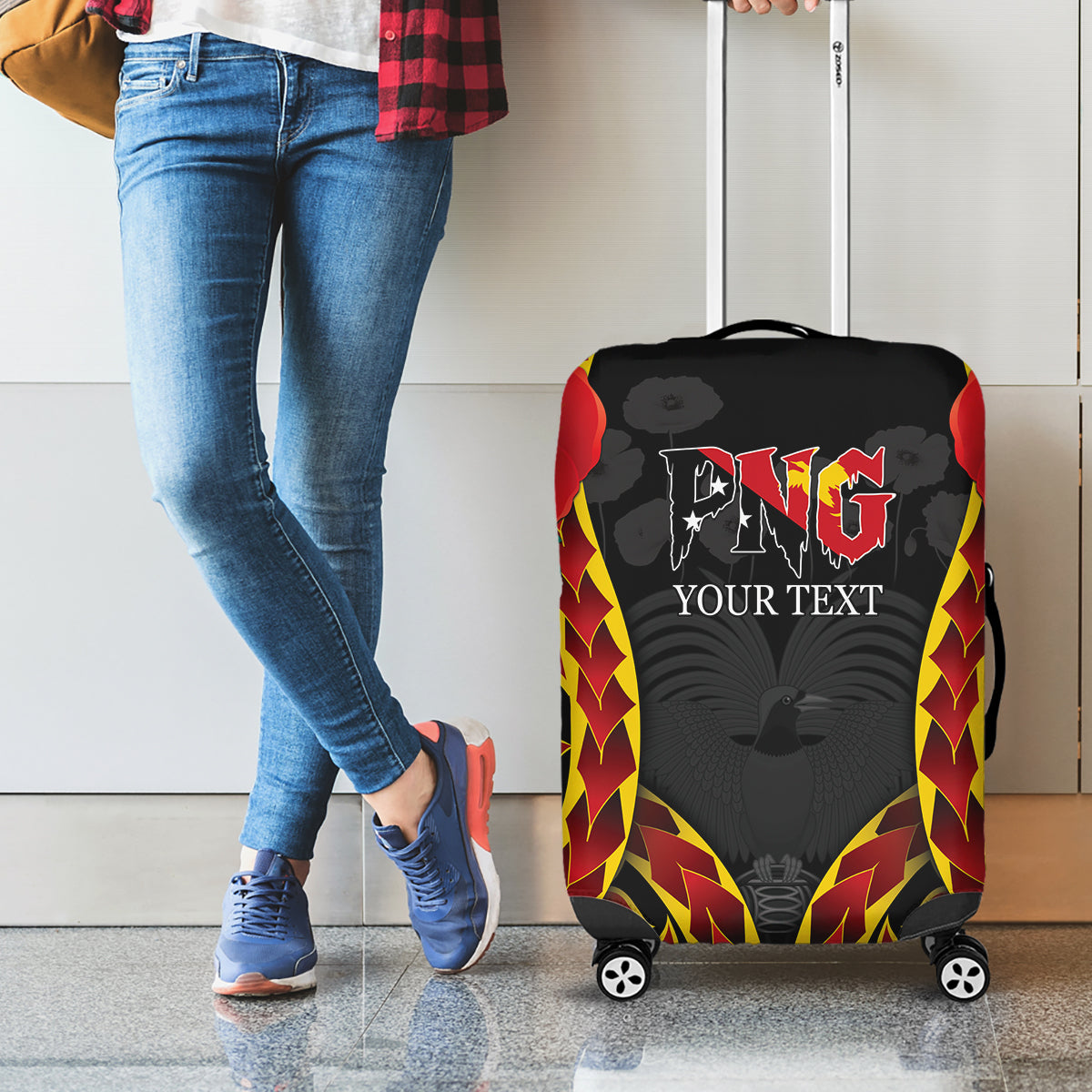 Personalised Papua New Guinea Remembrance Day Luggage Cover LT9 - Polynesian Pride