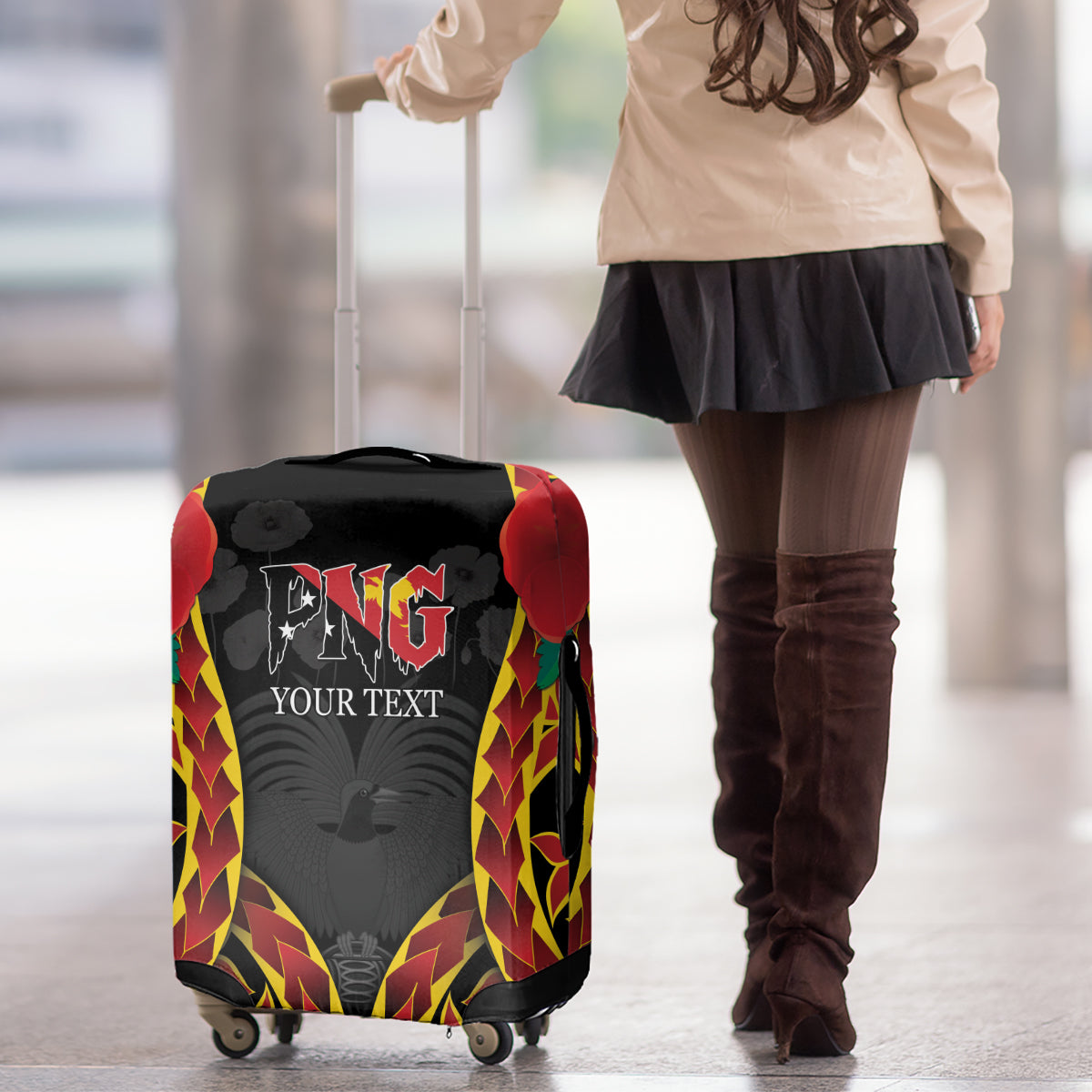 Personalised Papua New Guinea Remembrance Day Luggage Cover LT9 - Polynesian Pride
