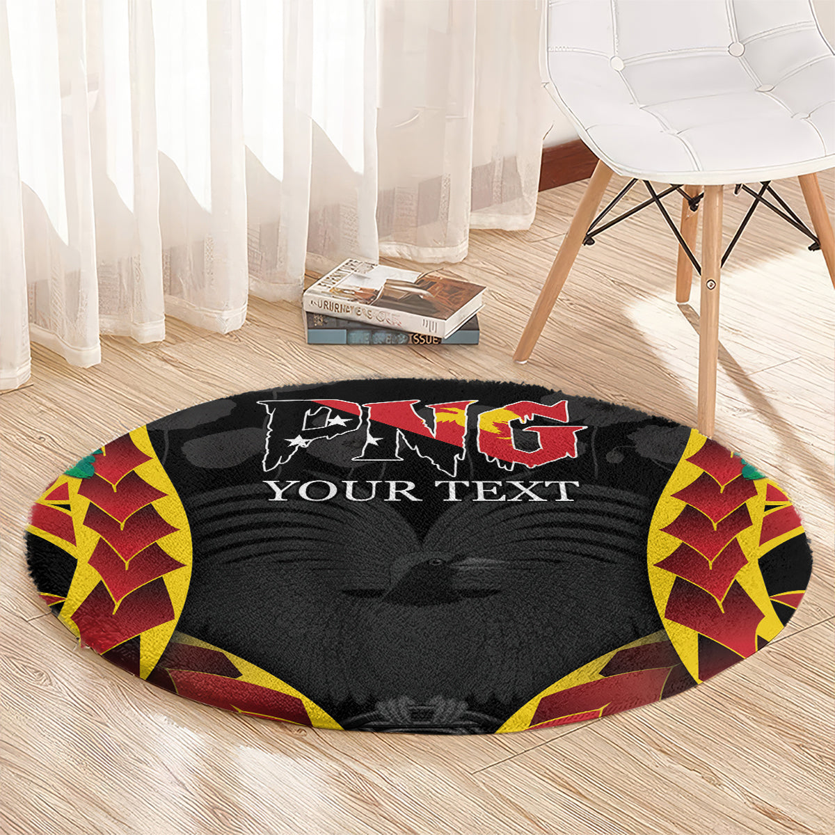 Personalised Papua New Guinea Remembrance Day Round Carpet LT9 - Polynesian Pride