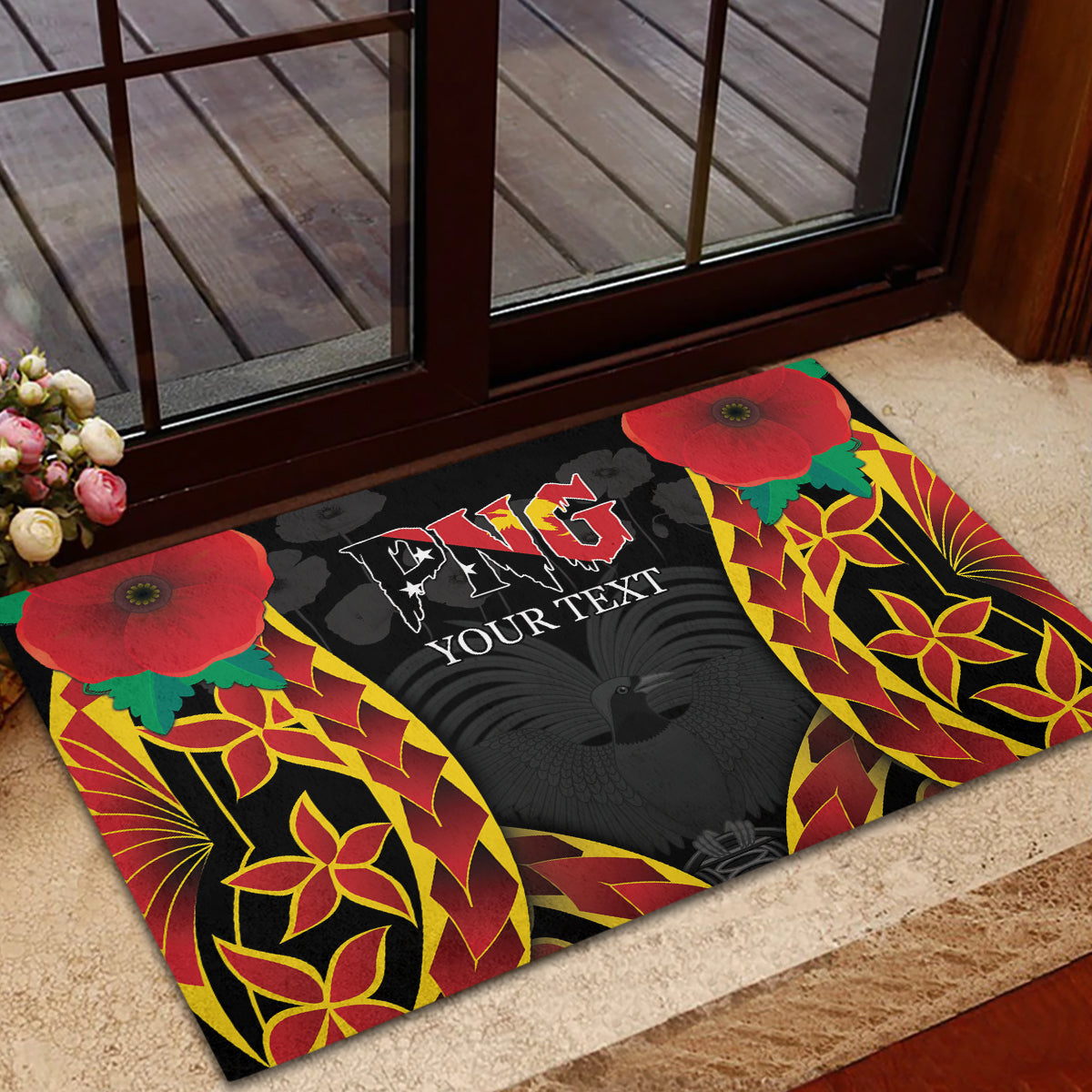 Personalised Papua New Guinea Remembrance Day Rubber Doormat
