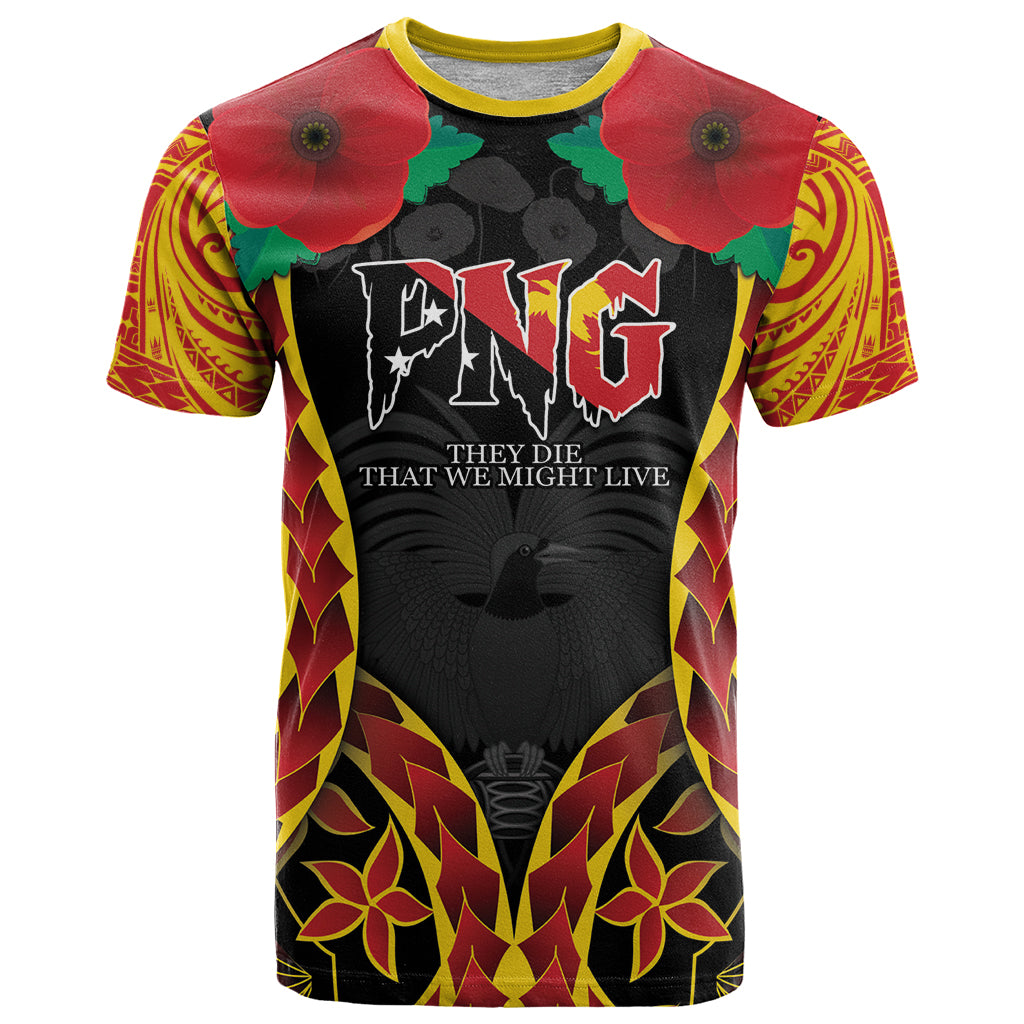 Personalised Papua New Guinea Remembrance Day T Shirt LT9 Red - Polynesian Pride