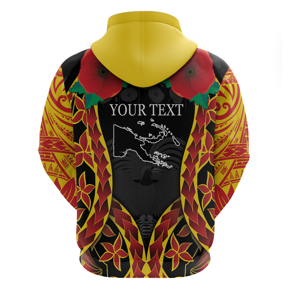 Personalised Papua New Guinea Remembrance Day Zip Hoodie LT9 - Polynesian Pride