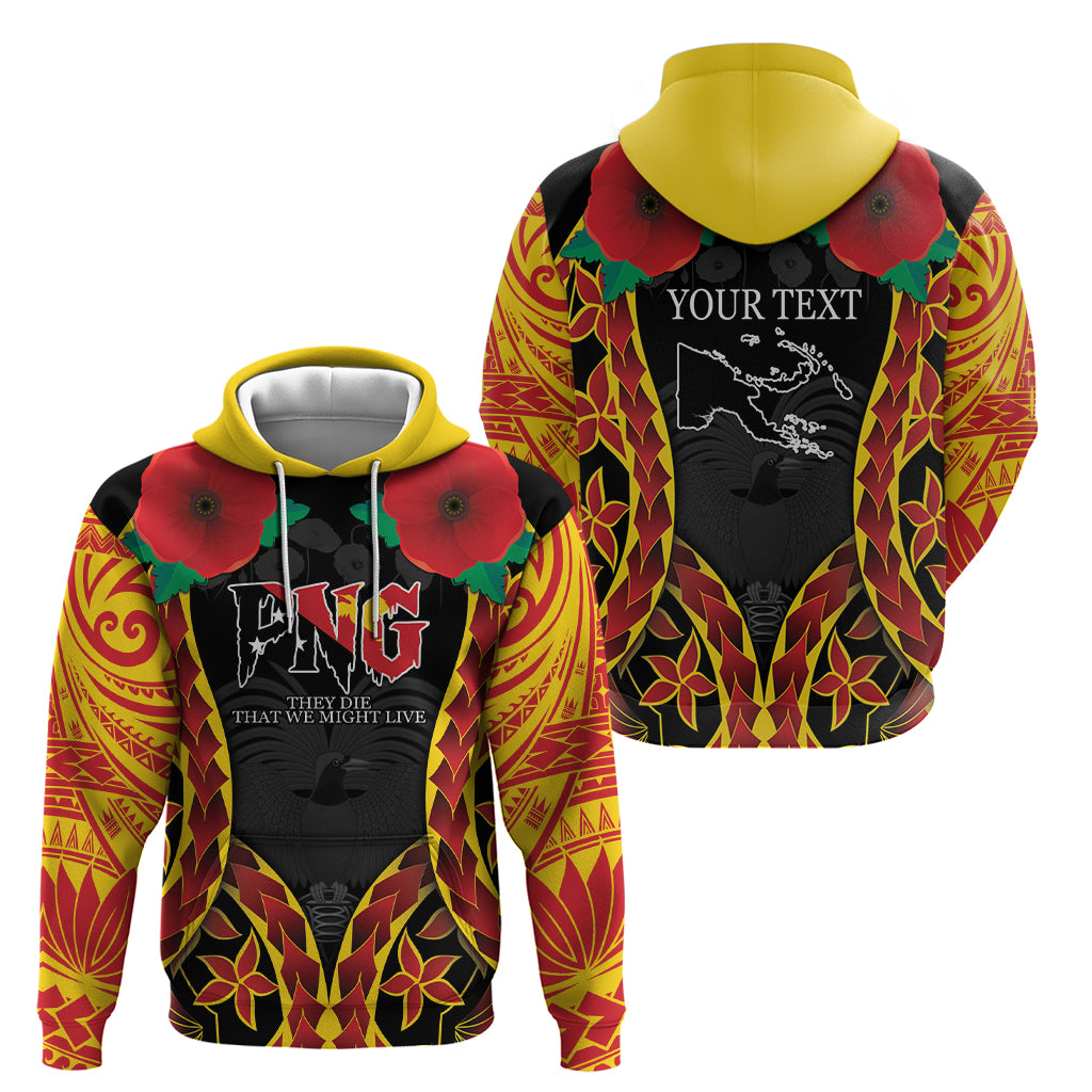 Personalised Papua New Guinea Remembrance Day Zip Hoodie LT9 - Polynesian Pride