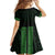 New Zealand Maori Kowhaiwhai Family Matching Off The Shoulder Long Sleeve Dress and Hawaiian Shirt Kakariki Maui and Mangopare