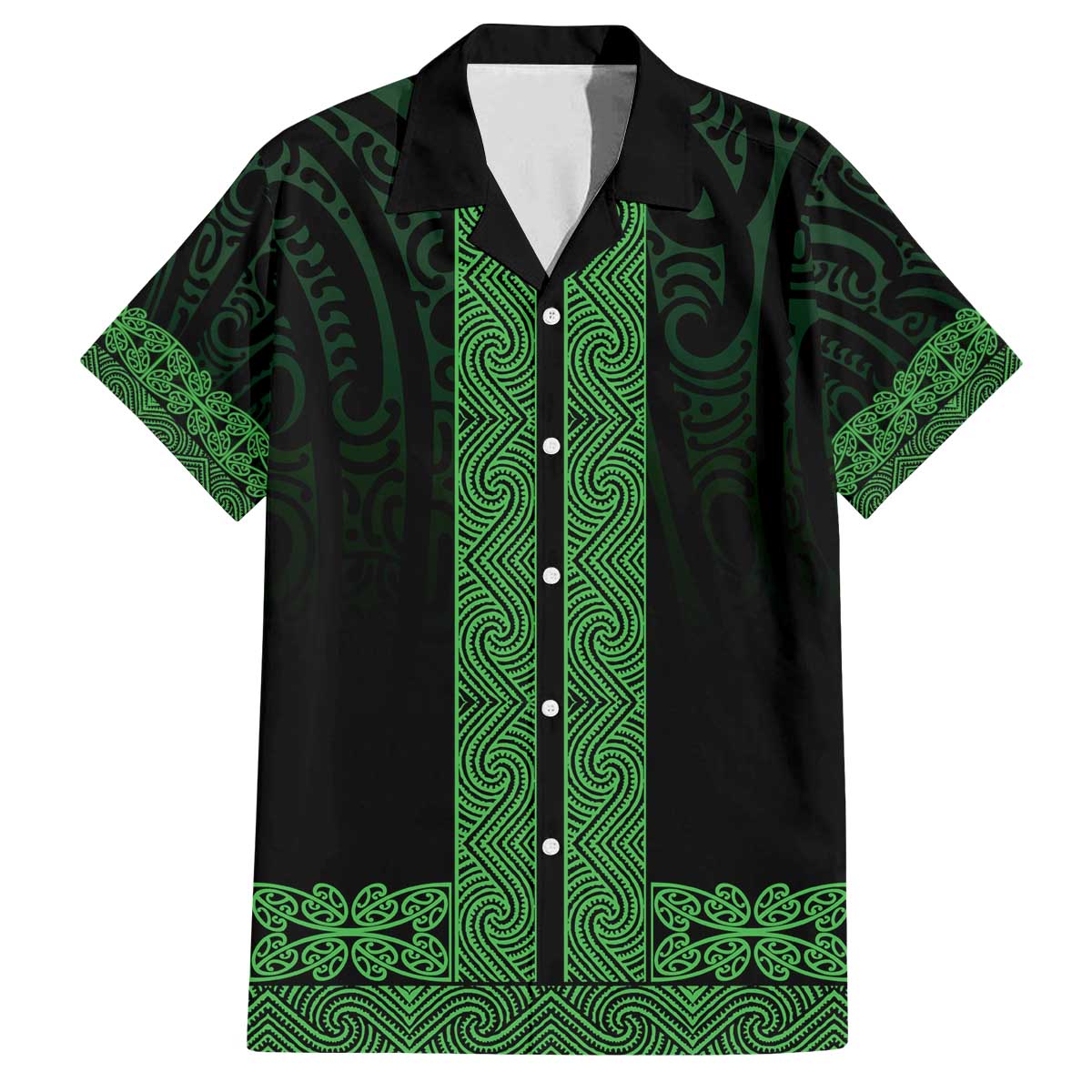 New Zealand Maori Kowhaiwhai Family Matching Off The Shoulder Long Sleeve Dress and Hawaiian Shirt Kakariki Maui and Mangopare