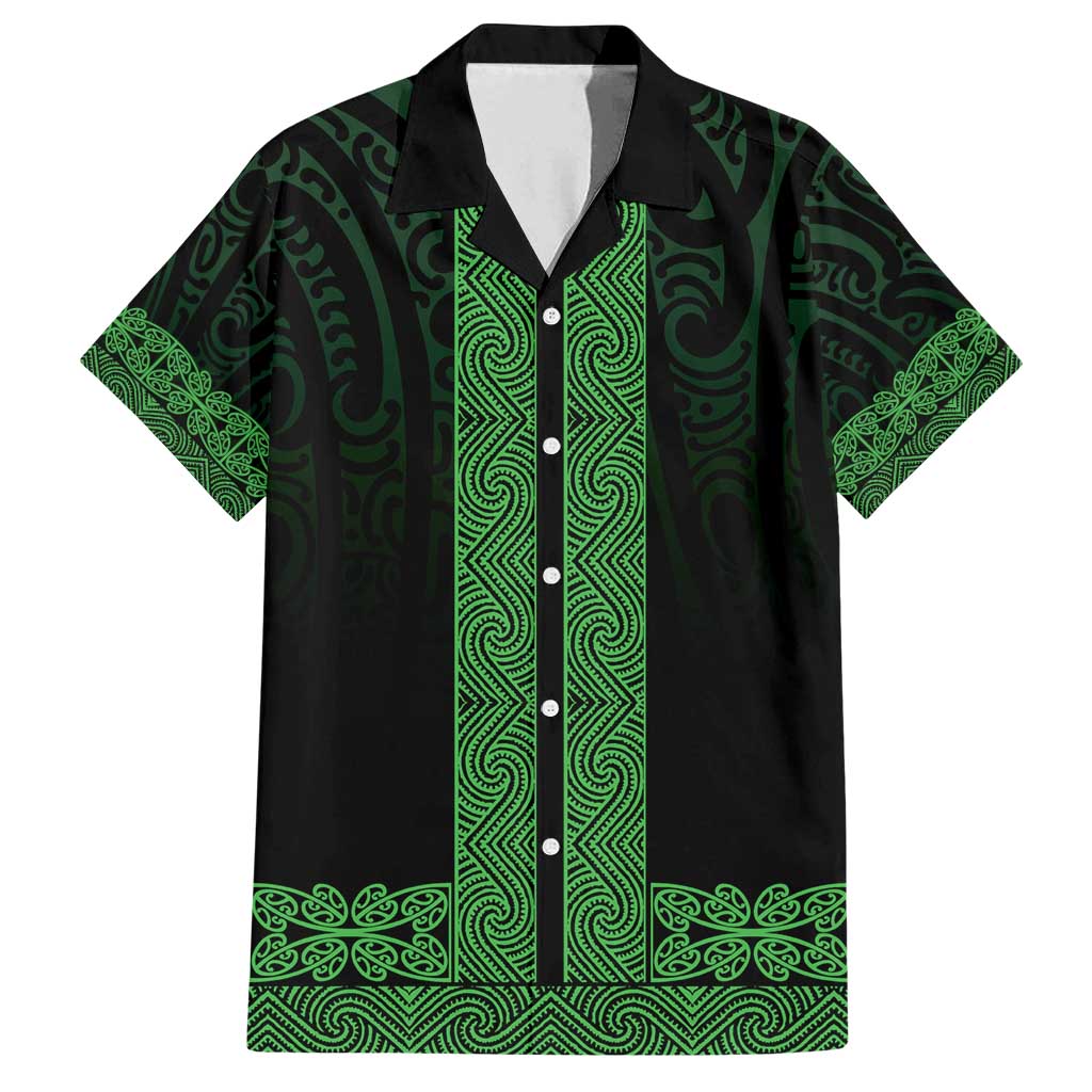 New Zealand Maori Kowhaiwhai Family Matching Puletasi and Hawaiian Shirt Kakariki Maui and Mangopare