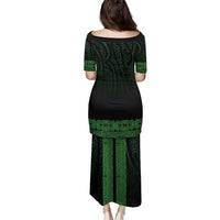 New Zealand Maori Kowhaiwhai Family Matching Puletasi and Hawaiian Shirt Kakariki Maui and Mangopare