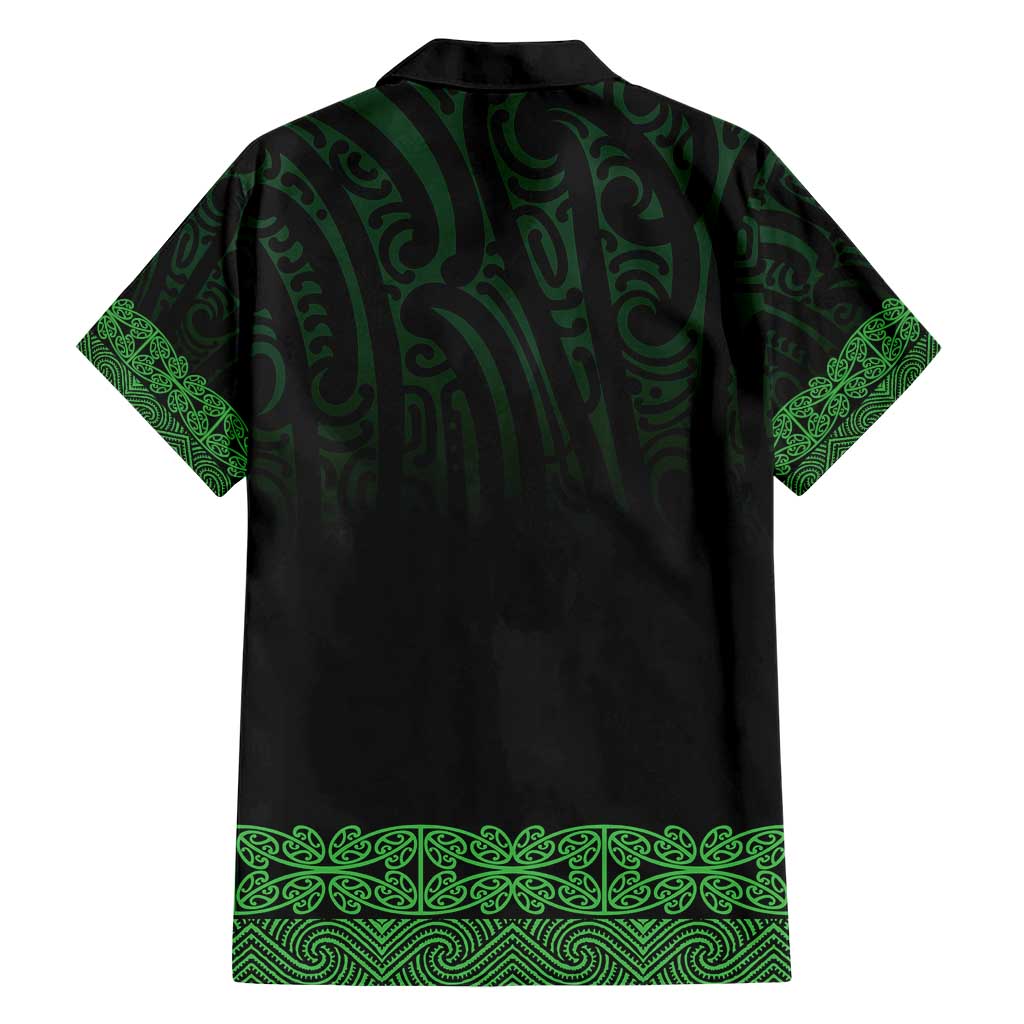 New Zealand Maori Kowhaiwhai Family Matching Short Sleeve Bodycon Dress and Hawaiian Shirt Kakariki Maui and Mangopare