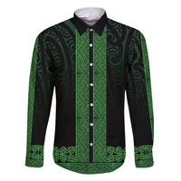 New Zealand Maori Kowhaiwhai Family Matching Short Sleeve Bodycon Dress and Hawaiian Shirt Kakariki Maui and Mangopare