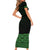 New Zealand Maori Kowhaiwhai Family Matching Short Sleeve Bodycon Dress and Hawaiian Shirt Kakariki Maui and Mangopare
