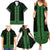 New Zealand Maori Kowhaiwhai Family Matching Summer Maxi Dress and Hawaiian Shirt Kakariki Maui and Mangopare