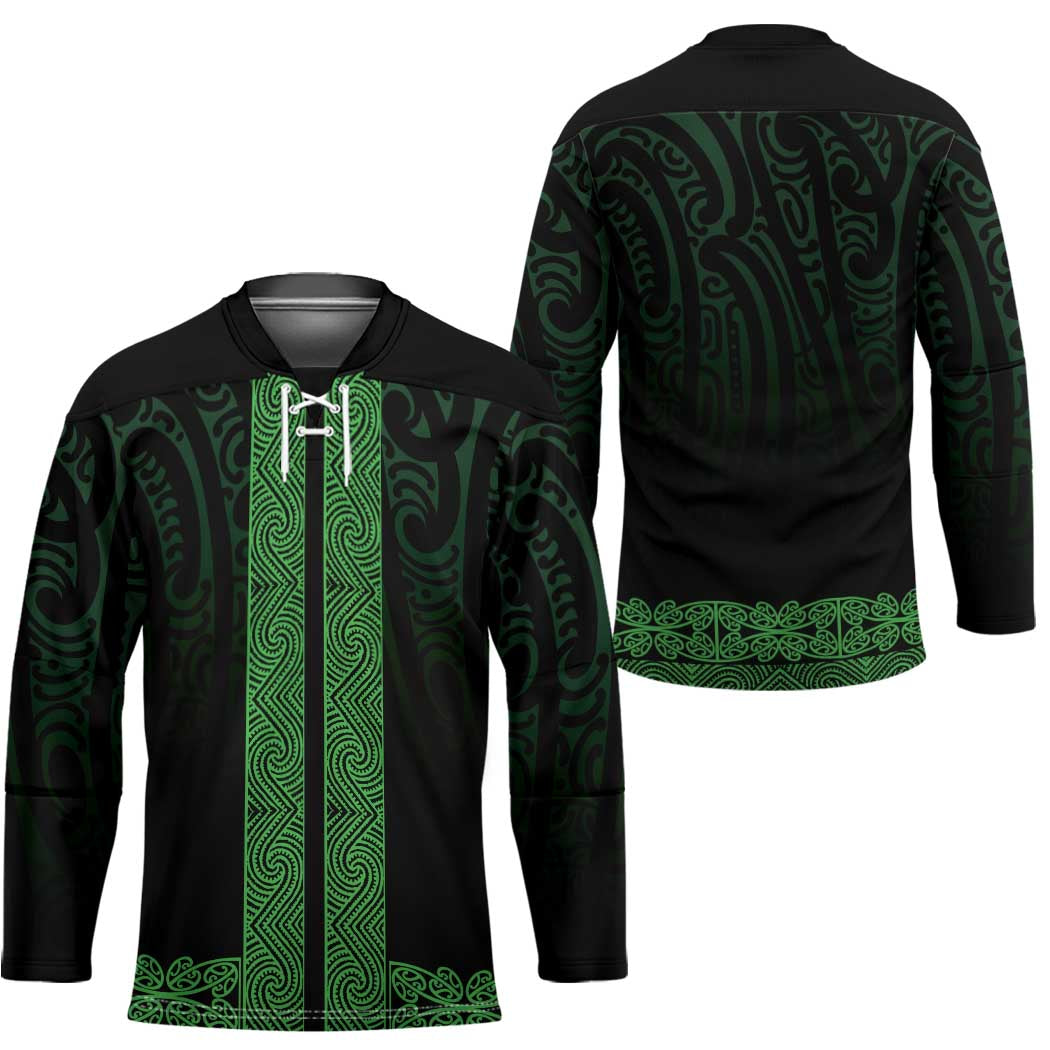 New Zealand Maori Kowhaiwhai Hockey Jersey Kakariki Maui and Mangopare - Polynesian Pride
