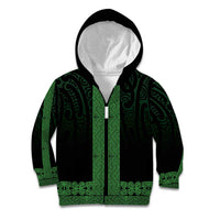 New Zealand Maori Kowhaiwhai Kid Hoodie Kakariki Maui and Mangopare