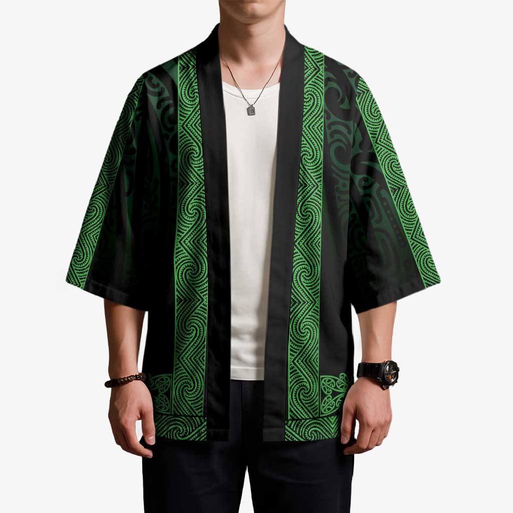 New Zealand Maori Kowhaiwhai Kimono Kakariki Maui and Mangopare - Polynesian Pride