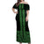 New Zealand Maori Kowhaiwhai Off Shoulder Maxi Dress Kakariki Maui and Mangopare