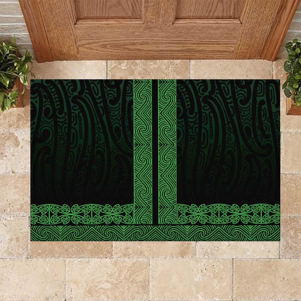 New Zealand Maori Kowhaiwhai Rubber Doormat Kakariki Maui and Mangopare
