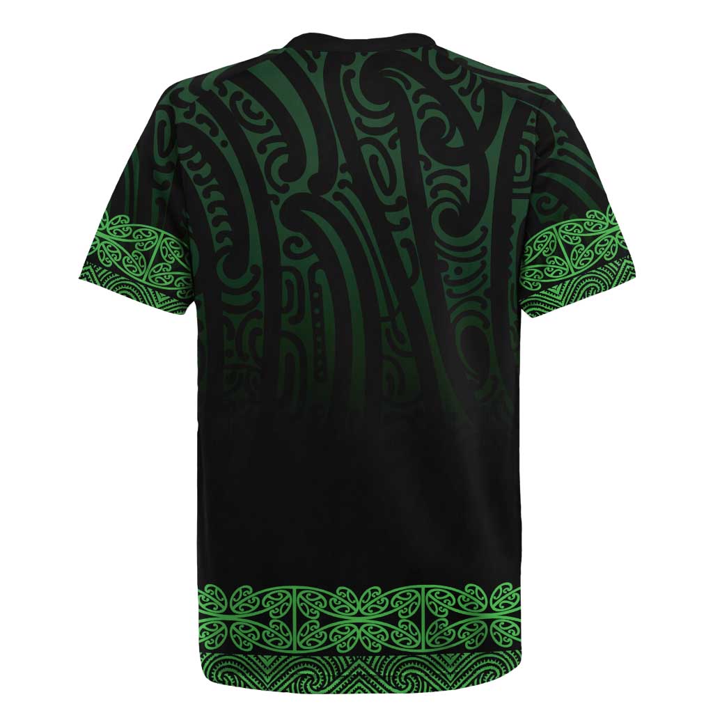 New Zealand Maori Kowhaiwhai Rugby Jersey Kakariki Maui and Mangopare