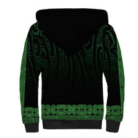 New Zealand Maori Kowhaiwhai Sherpa Hoodie Kakariki Maui and Mangopare