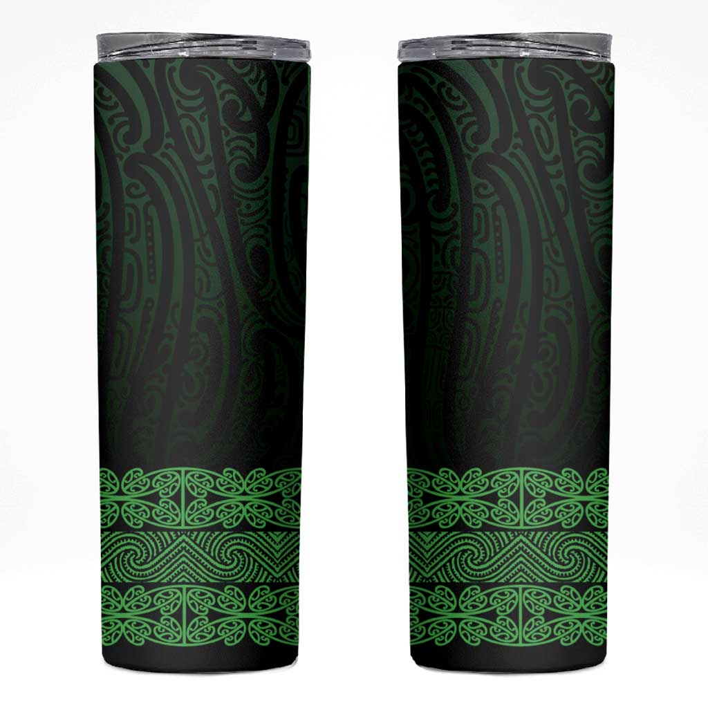 New Zealand Maori Kowhaiwhai Skinny Tumbler Kakariki Maui and Mangopare