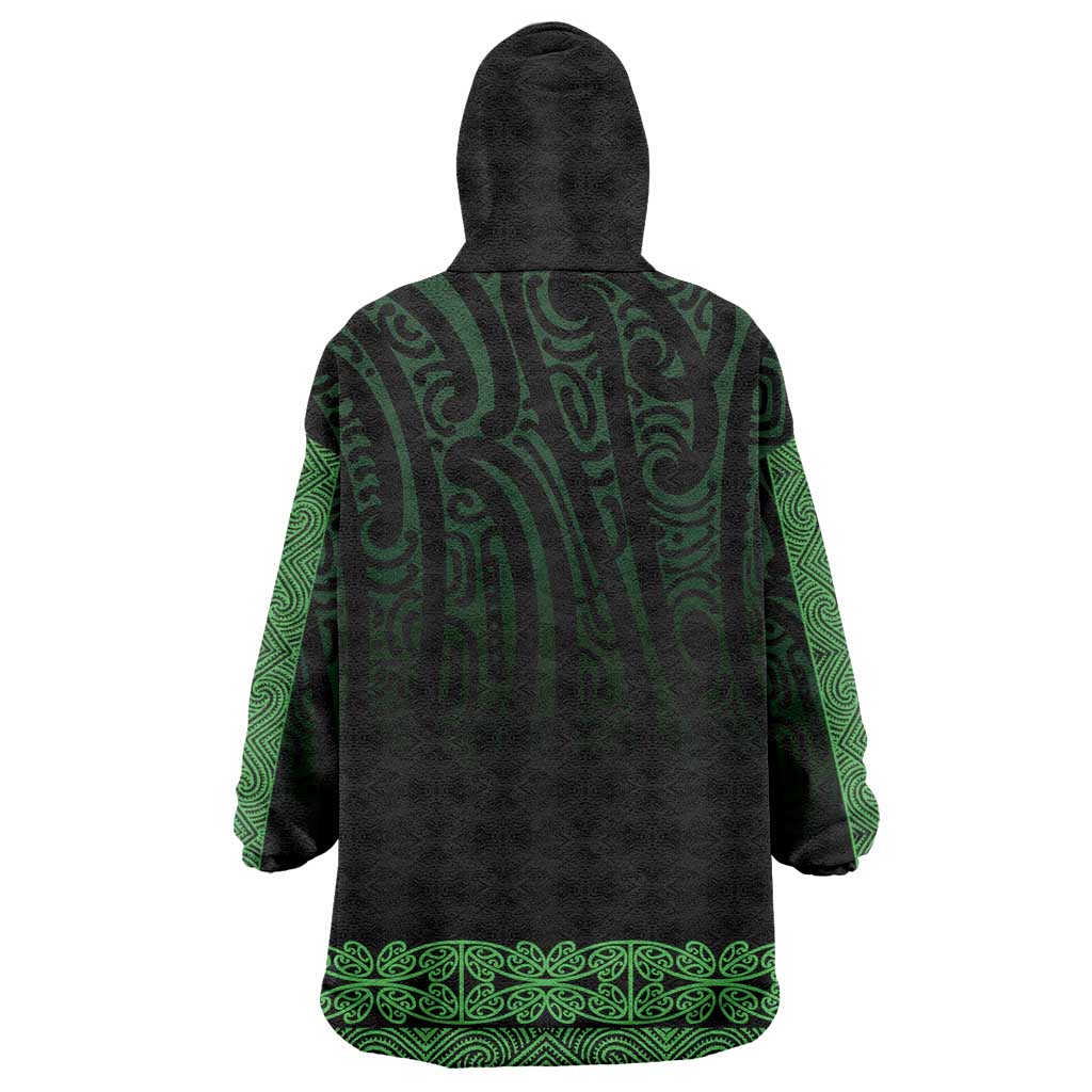 New Zealand Maori Kowhaiwhai Wearable Blanket Hoodie Kakariki Maui and Mangopare