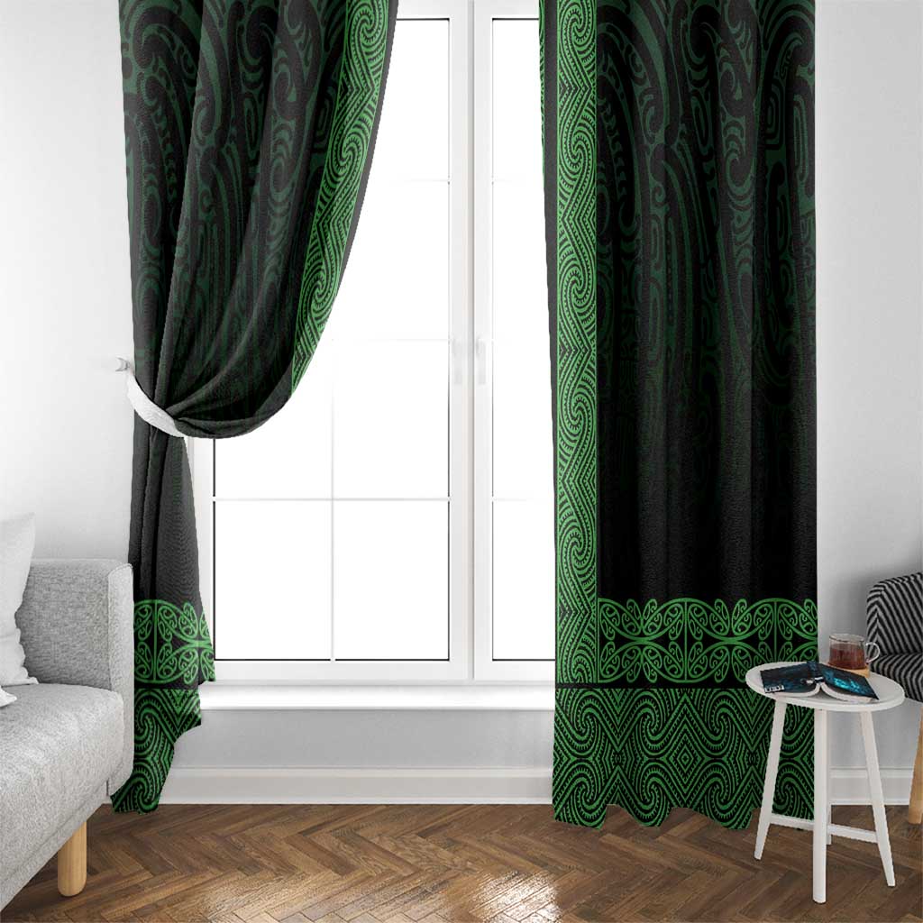 New Zealand Maori Kowhaiwhai Window Curtain Kakariki Maui and Mangopare