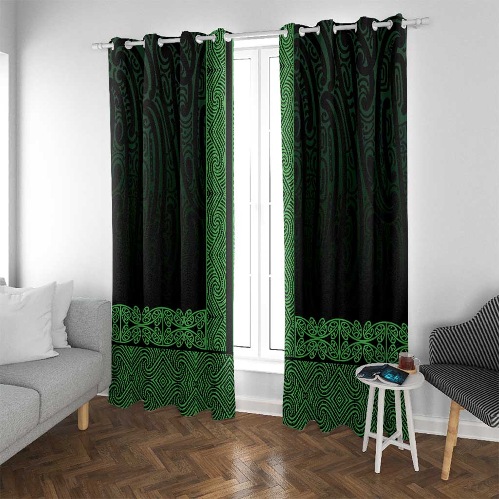 New Zealand Maori Kowhaiwhai Window Curtain Kakariki Maui and Mangopare
