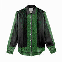 New Zealand Maori Kowhaiwhai Women Casual Shirt Kakariki Maui and Mangopare