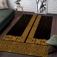 New Zealand Maori Kowhaiwhai Area Rug Karaka Maui and Mangopare