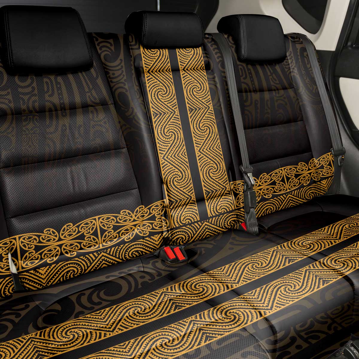 New Zealand Maori Kowhaiwhai Back Car Seat Cover Karaka Maui and Mangopare