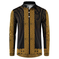 New Zealand Maori Kowhaiwhai Button Sweatshirt Karaka Maui and Mangopare