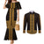 New Zealand Maori Kowhaiwhai Couples Matching Mermaid Dress and Long Sleeve Button Shirt Karaka Maui and Mangopare