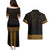 New Zealand Maori Kowhaiwhai Couples Matching Puletasi and Hawaiian Shirt Karaka Maui and Mangopare
