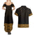 New Zealand Maori Kowhaiwhai Couples Matching Summer Maxi Dress and Hawaiian Shirt Karaka Maui and Mangopare