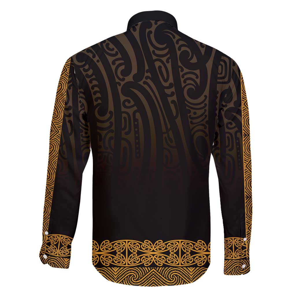 New Zealand Maori Kowhaiwhai Family Matching Long Sleeve Bodycon Dress and Hawaiian Shirt Karaka Maui and Mangopare