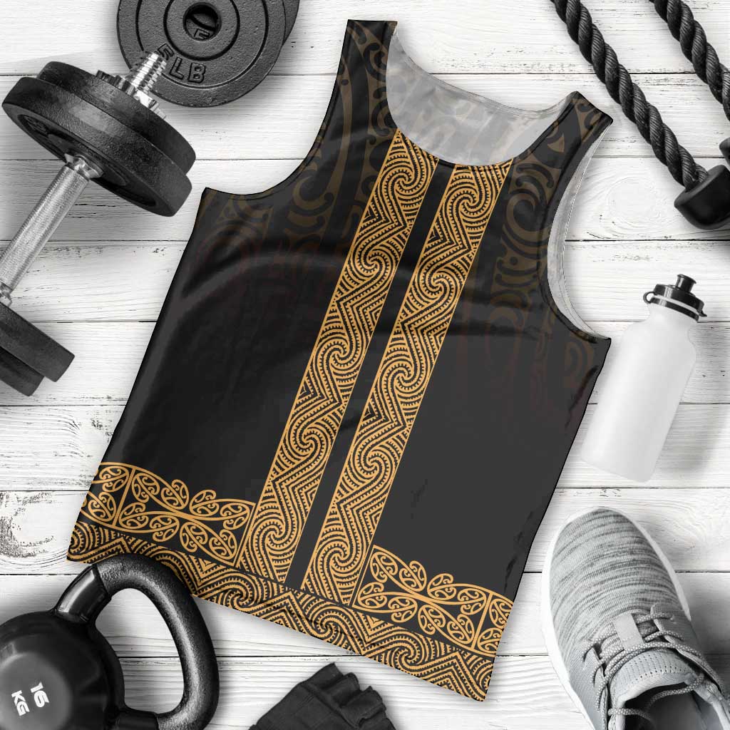 New Zealand Maori Kowhaiwhai Men Tank Top Karaka Maui and Mangopare