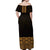 New Zealand Maori Kowhaiwhai Off Shoulder Maxi Dress Karaka Maui and Mangopare