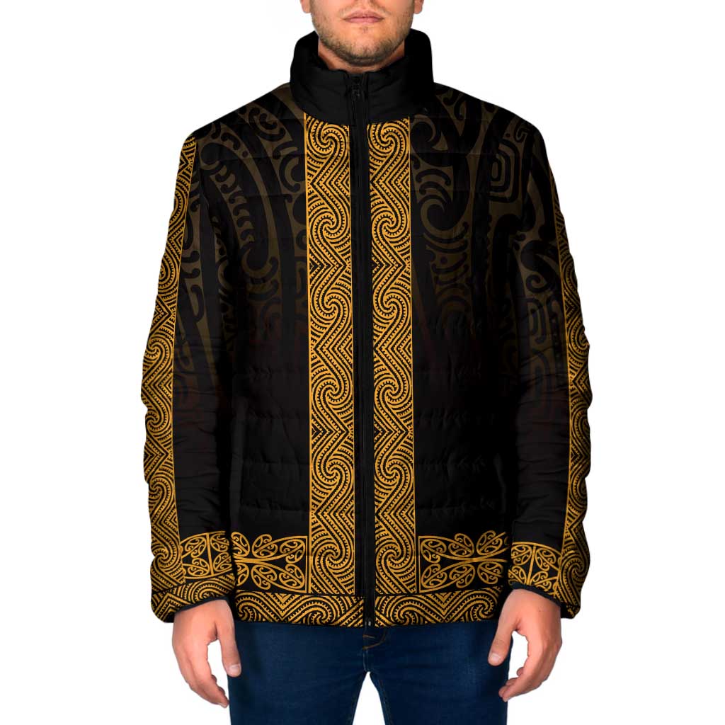 New Zealand Maori Kowhaiwhai Padded Jacket Karaka Maui and Mangopare - Polynesian Pride