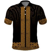 New Zealand Maori Kowhaiwhai Polo Shirt Karaka Maui and Mangopare