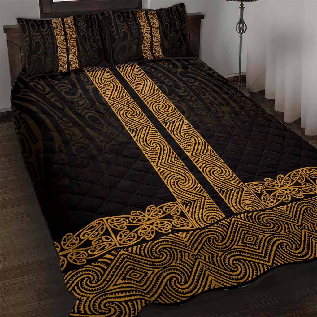 New Zealand Maori Kowhaiwhai Quilt Bed Set Karaka Maui and Mangopare