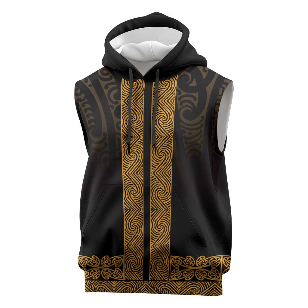 New Zealand Maori Kowhaiwhai Sleeveless Hoodie Karaka Maui and Mangopare - Polynesian Pride