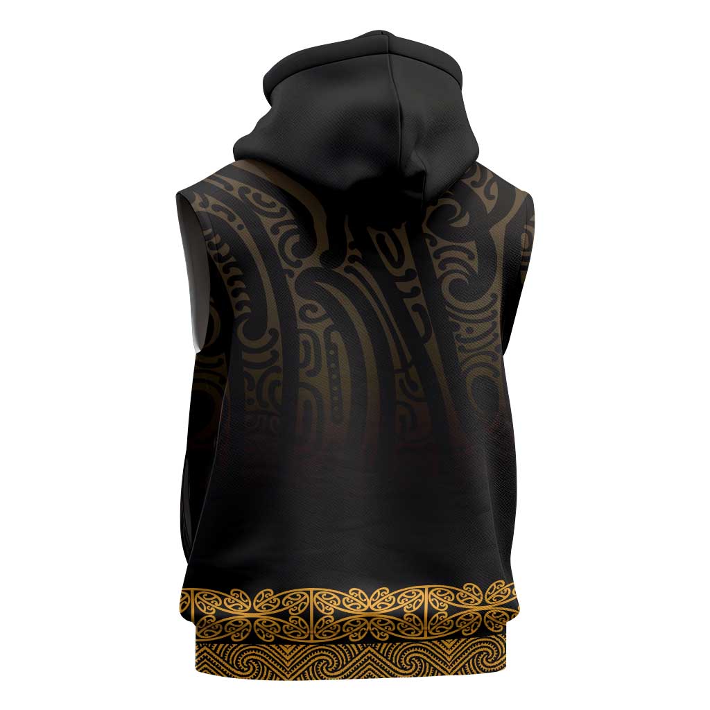 New Zealand Maori Kowhaiwhai Sleeveless Zip Hoodie Karaka Maui and Mangopare - Polynesian Pride