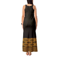 New Zealand Maori Kowhaiwhai Tank Maxi Dress Karaka Maui and Mangopare