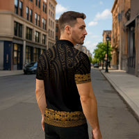 New Zealand Maori Kowhaiwhai Zipper Polo Shirt Karaka Maui and Mangopare - Polynesian Pride