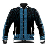 New Zealand Maori Kowhaiwhai Baseball Jacket Kikorangi Maui and Mangopare