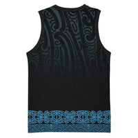 New Zealand Maori Kowhaiwhai Basketball Jersey Kikorangi Maui and Mangopare - Polynesian Pride
