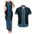 New Zealand Maori Kowhaiwhai Couples Matching Tank Maxi Dress and Hawaiian Shirt Kikorangi Maui and Mangopare